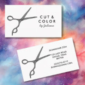 Haar Stylist Chic Scissors Line Art Minimale Aange Visitekaartje