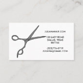 Haar Stylist Chic Scissors Line Art Minimale Aange Visitekaartje (Achterkant)