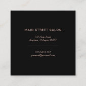 Haar Stylist Chique Roos Gouden Schaar Comb Zwart Vierkante Visitekaartje (Achterkant)