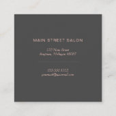 Haar Stylist Chique Roos Gouden Schaar Kam Grijs Vierkante Visitekaartje (Achterkant)