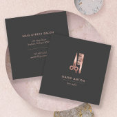 Haar Stylist Chique Roos Gouden Schaar Kam Grijs Vierkante Visitekaartje