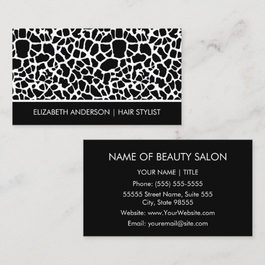 Haar Stylist Chique Roze Giraffe Dierlijke Print S Visitekaartje (Voorkant / Achterkant)