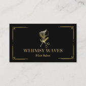 Haar Stylist Chique Zwart & Goud Schoonheid Salon Visitekaartje (Voorkant)