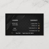 Haar Stylist Chique Zwart & Goud Schoonheid Salon Visitekaartje (Achterkant)