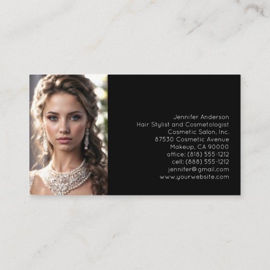 Haar Stylist Cosmetoloog Make-Up Bruiloft Bruid Visitekaartje (Achterkant)