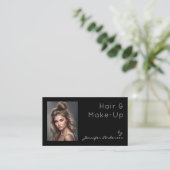 Haar Stylist Cosmetoloog Make-up Vrouw Foto Visitekaartje (Staand voorkant)
