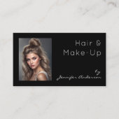 Haar Stylist Cosmetoloog Make-up Vrouw Foto Visitekaartje (Voorkant)
