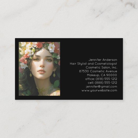 Haar Stylist Cosmetoloog Make-up  Vrouw Visitekaartje (Achterkant)