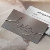 Haar Stylist Creatief Koper Metaal 3D Script Afsprakenkaartje