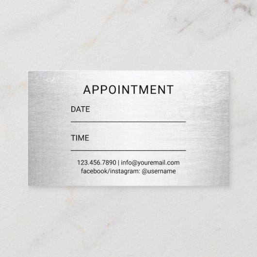 Haar Stylist Creatief Koper Metaal 3D Script Afsprakenkaartje (Achterkant)