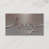 Haar Stylist Creatief Koper Metaal 3D Script Afsprakenkaartje (Voorkant)