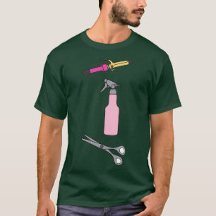 Haar Stylist Curling Iron Spray Bottle Shears Scis T-shirt
