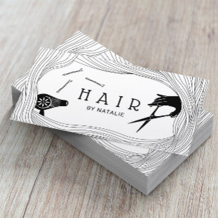 Haar Stylist Cute Hand Drawn Hair Lijst Salon Visitekaartje