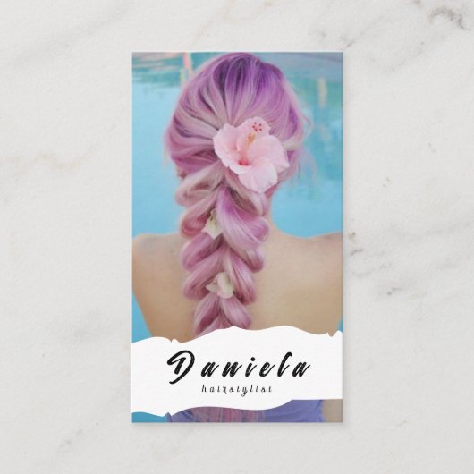 Haar Stylist Cute Scissor Minimalist Blush Pink Visitekaartje (Voorkant)