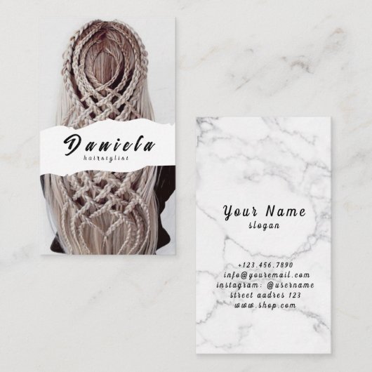 Haar Stylist Cute Scissor Minimalist Blush Pink Visitekaartje (Voorkant / Achterkant)