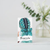 Haar Stylist Cute Scissor Minimalist Blush Pink Visitekaartje (Staand voorkant)