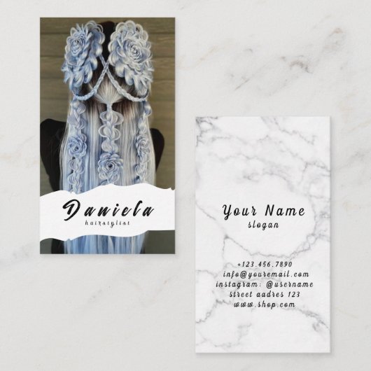 Haar Stylist Cute Scissor Minimalist Blush Pink Visitekaartje (Voorkant / Achterkant)