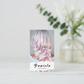 Haar Stylist Cute Scissor Minimalist Blush Pink Visitekaartje (Staand voorkant)
