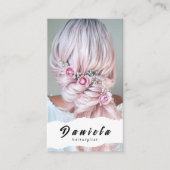 Haar Stylist Cute Scissor Minimalist Blush Pink Visitekaartje (Voorkant)