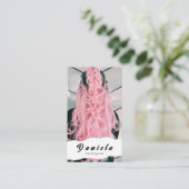 Haar Stylist Cute Scissor Minimalist Blush Pink Visitekaartje (Staand voorkant)