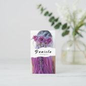 Haar Stylist Cute Scissor Minimalist Blush Pink Visitekaartje (Staand voorkant)