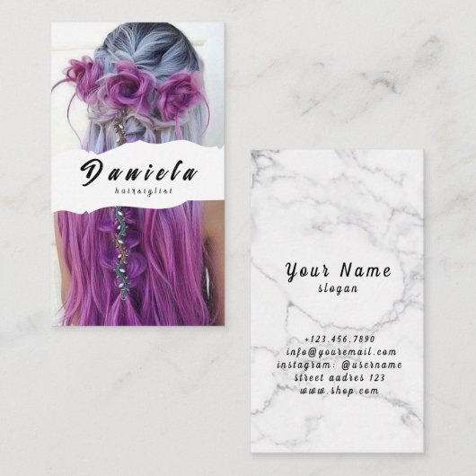 Haar Stylist Cute Scissor Minimalist Blush Pink Visitekaartje (Voorkant / Achterkant)