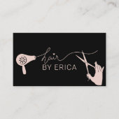 Haar Stylist Cute Typography Black & Blush Pink Visitekaartje (Voorkant)