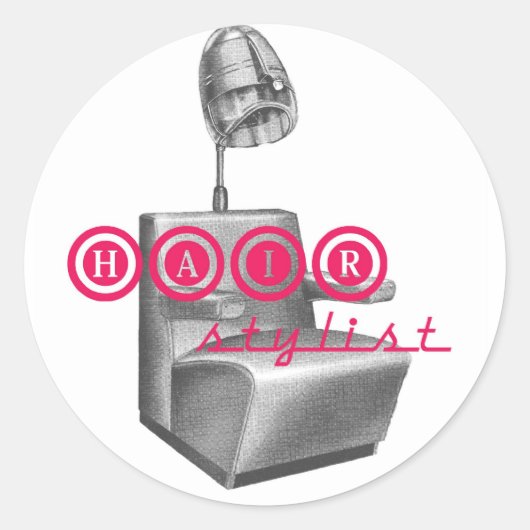 Haar Stylist  Droger Stoel Stickers (Voorkant)