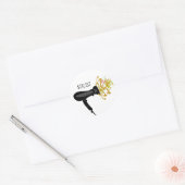 Haar Stylist Droger Stylist Bloemen Ronde Sticker (Envelop)