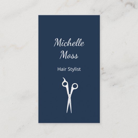 Haar Stylist Eenvoudige Minimalistische Schaar Mar Visitekaartje (Voorkant)