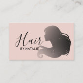 Haar Stylist Elegant Blush Roze Schoonheid Salon Visitekaartje (Voorkant)