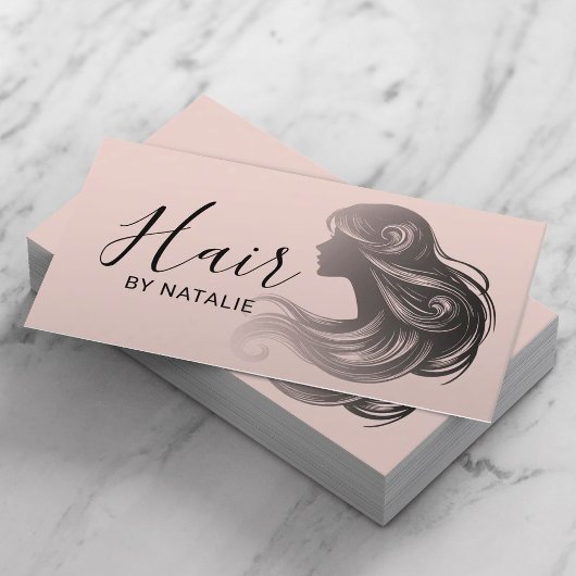 Haar Stylist Elegant Blush Roze Schoonheid Salon Visitekaartje