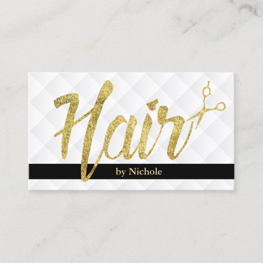 Haar Stylist Elegant Goud Script Modern Visitekaartje (Voorkant)