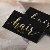 Haar Stylist Elegant Goud Script Typografie Salon Visitekaartje
