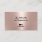 Haar Stylist Elegant Roos Gouden Schaar & Bloemen Visitekaartje (Achterkant)