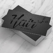 Haar Stylist Elegant Script Unique Carbon Black Visitekaartje