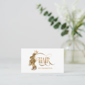 Haar Stylist Extension Wig Gold Moderne typografie Visitekaartje (Staand voorkant)