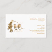 Haar Stylist Extension Wig Gold Moderne typografie Visitekaartje (Achterkant)