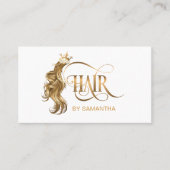 Haar Stylist Extension Wig Gold Moderne typografie Visitekaartje (Voorkant)