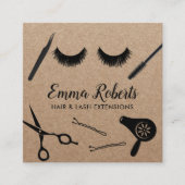 Haar Stylist & Eyelash Extensions Rustige Salon Vierkante Visitekaartje (Voorkant)