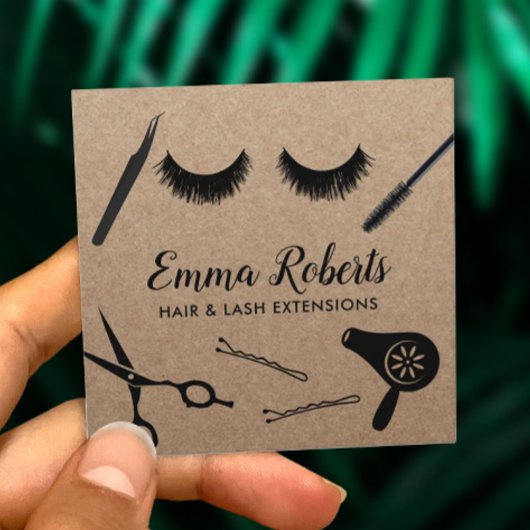 Haar Stylist & Eyelash Extensions Rustige Salon Vierkante Visitekaartje
