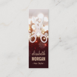 Haar Stylist Fashionable Gold Sparkle-schaar Mini Visitekaartje
