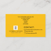 Haar Stylist Foto Custom Design in Zwart Geel Visitekaartje (Achterkant)