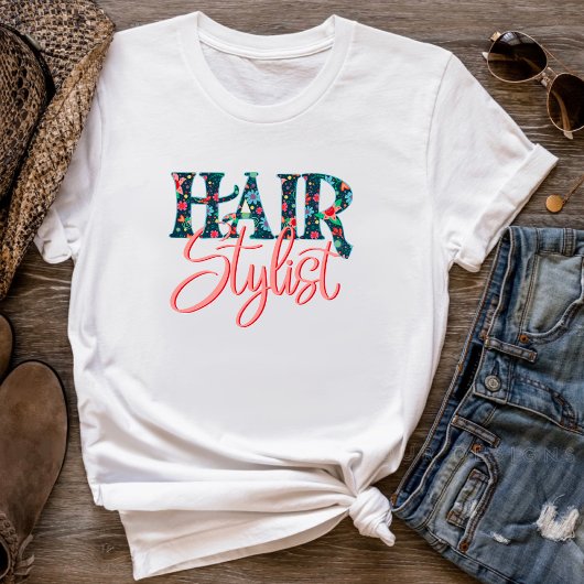 Haar Stylist Fun Flower Print Inspirivity T-shirt