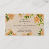  haar stylist gele florale schaar schedel visitekaartje (Achterkant)