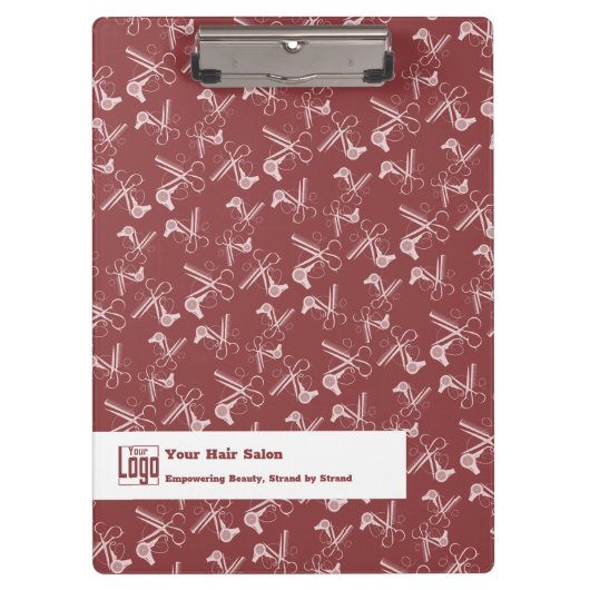 Haar Stylist Gereedschap Patroon Bourgogne Roze Wi Klembord (Voorkant)