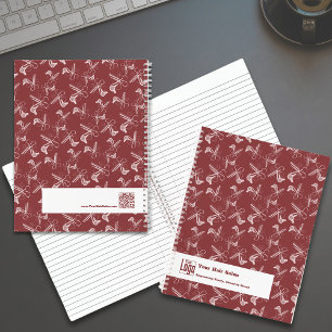 Haar Stylist Gereedschap Patroon Bourgogne Roze Wi Notitieboek