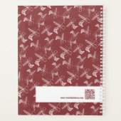 Haar Stylist Gereedschap Patroon Bourgogne Roze Wi Planner (Achterkant)