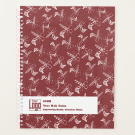 Haar Stylist Gereedschap Patroon Bourgogne Roze Wi Planner