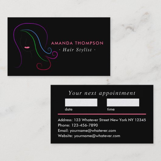 Haar Stylist, geschikt voor gebruik Afsprakenkaartje (Voorkant / Achterkant)